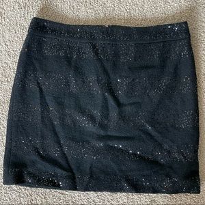 Loft black sequin strip skirt size 8p